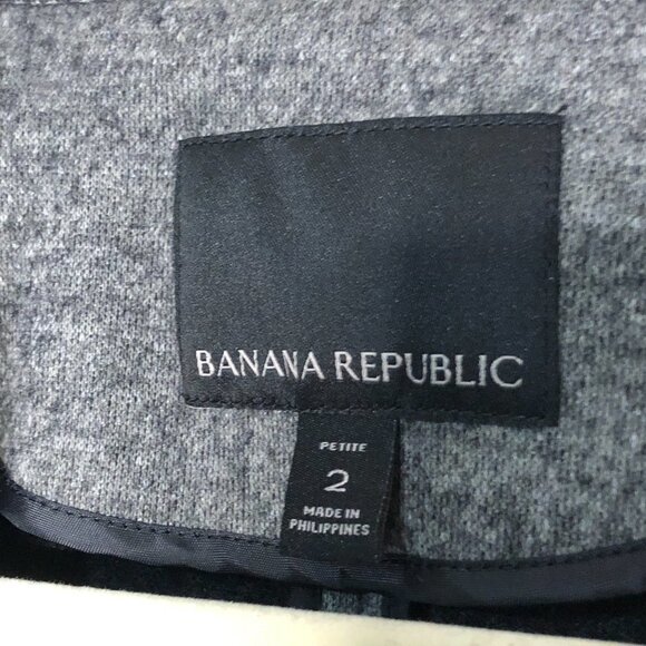 BANANA REPUBLIC Women's Heather Grey Wool-Blend Knit DB Blazer 2P - Picture 5 of 12